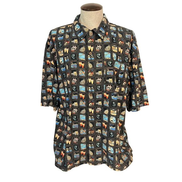 Pussers West Indies Island-Themed Print Short Sleeve size XL - Picture 1 of 7